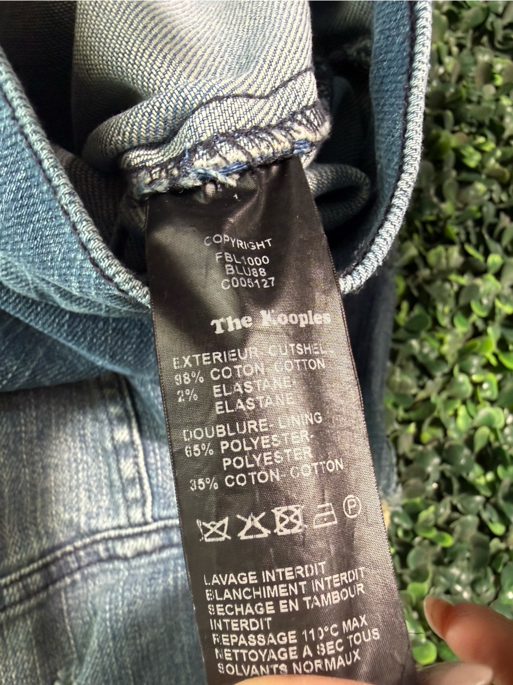 The Kooples Distressed Denim Jacket Blue Wash Size Small - Picture 5 of 7